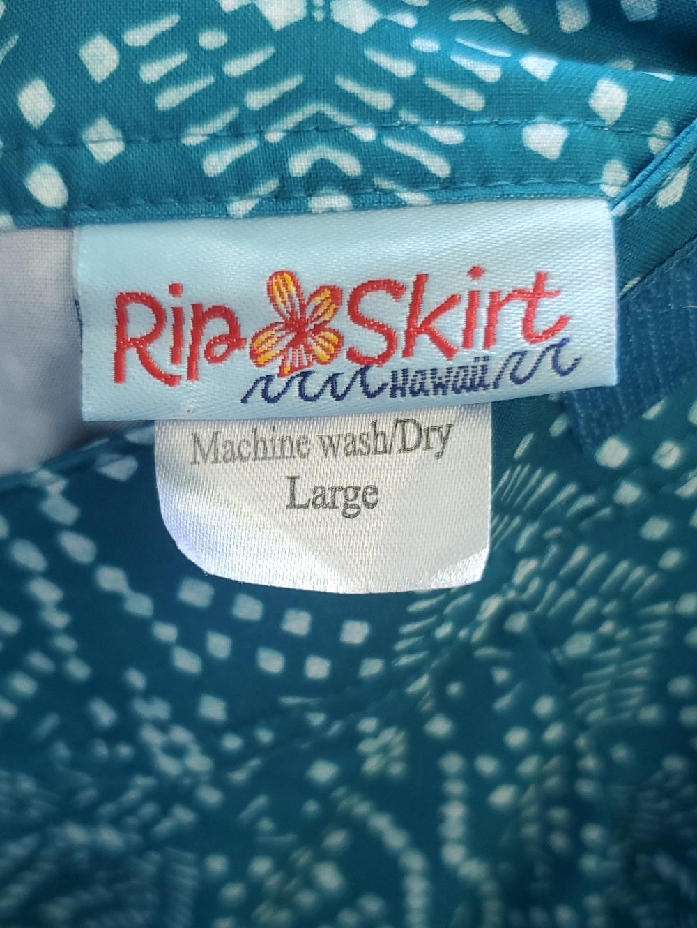 RipSkirt Hawaii Teal Patterned Adjustable Skirt Size Large Sweet Feet (4) - Picture 6 of 10